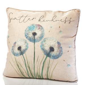 Dandelion Scatter Cushion Cream With Blue Flowers