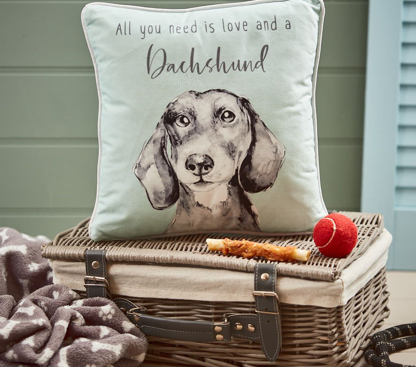 Snuggle Me Sausage: Greyscale Dachshund Cushion with a Dash of Sass