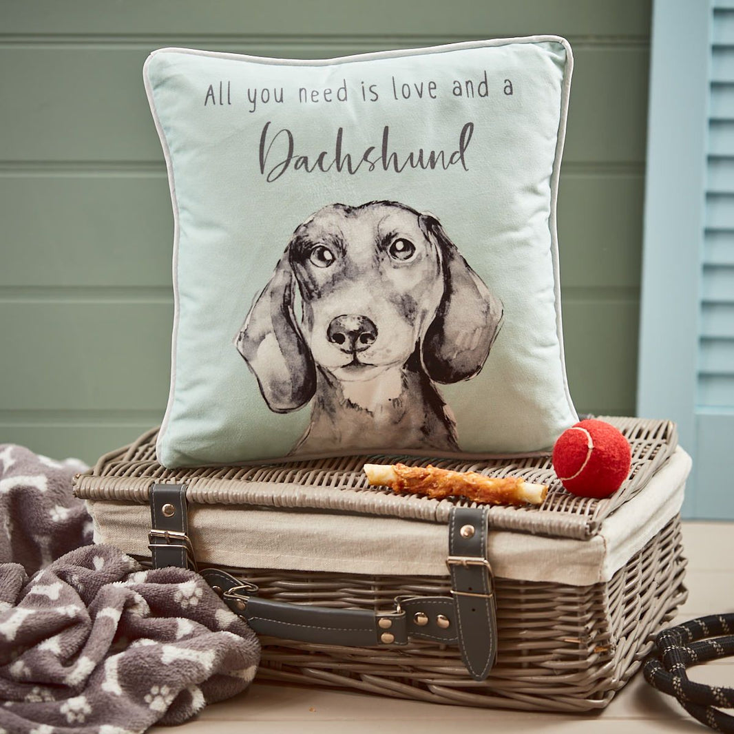 Snuggle Me Sausage: Greyscale Dachshund Cushion with a Dash of Sass