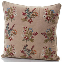 Floral Embroidered Cushion 100% Cotton