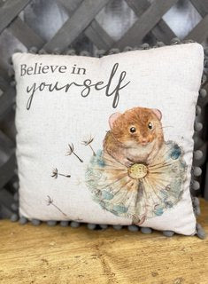 Mouse Design 'believe in yourself' cushion