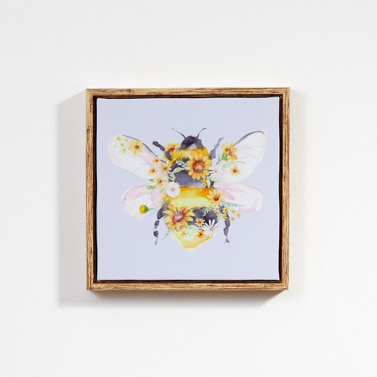 Framed Floral Bee Canvas