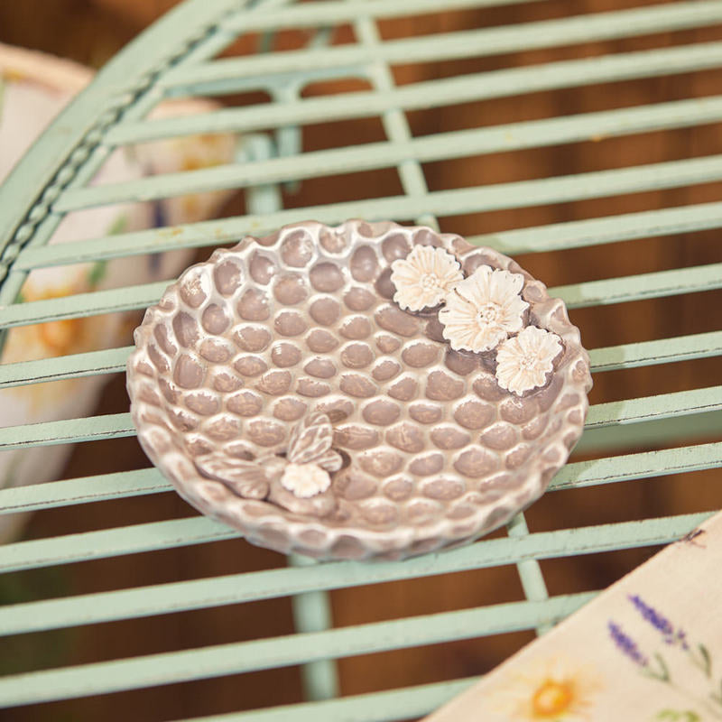 Daisy Bee Honeycomb Trinket Dish