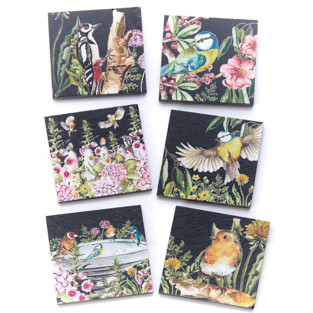 Garden Bird Slate Coaster - Set of 6