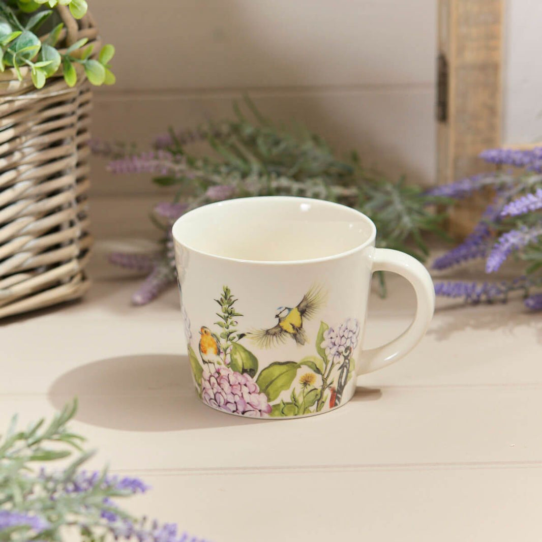 Floral Garden Birds Mug