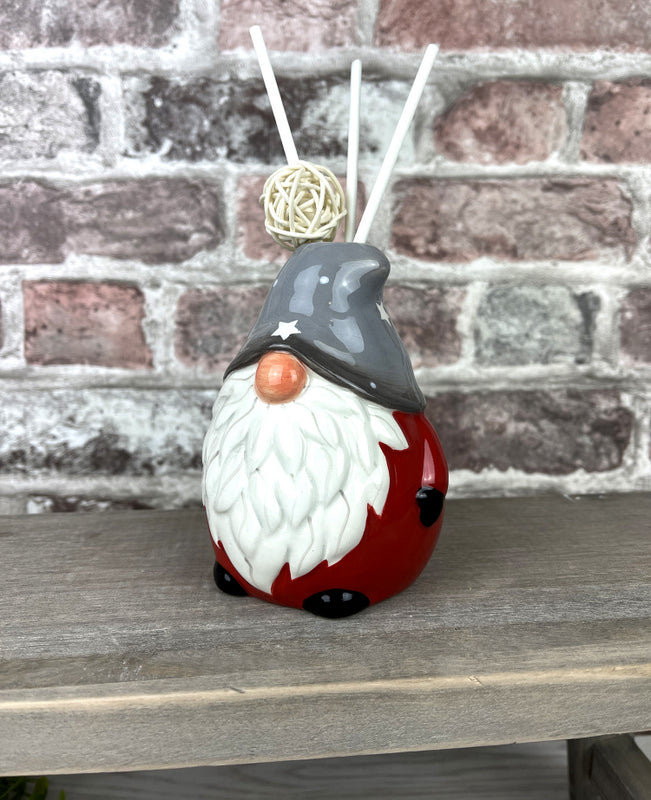 Red Ceramic Christmas Gonk Oil Diffuser with Grey Starry Hat