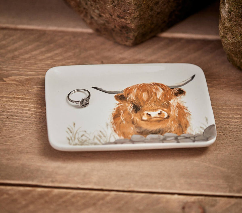 Dougal Highland Cow Ceramic Trinket Dish