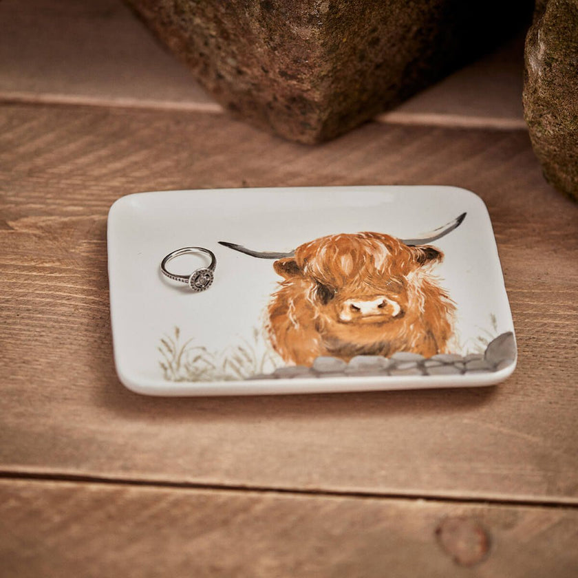 Dougal Highland Cow Ceramic Trinket Dish