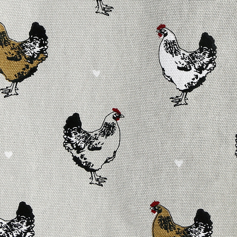 Chicken Motif Grey Kitchen Apron 100% Cotton