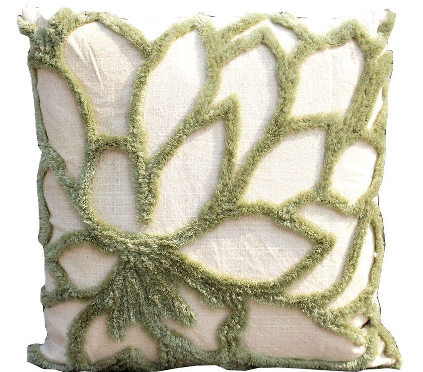 Embroidered Leaf Cushion