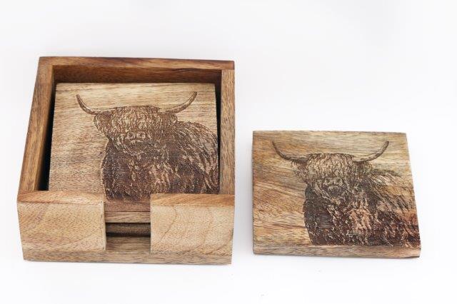 Set of 4 Highland Cow Coasters