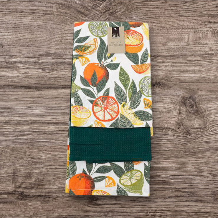 Citrus Zest Tea Towels - Set of 3