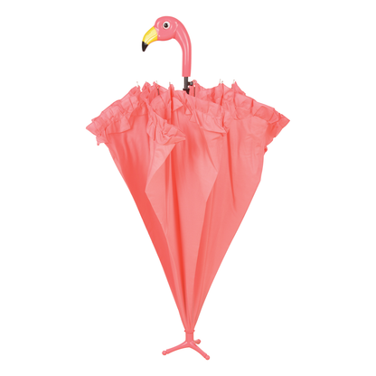 Pink Flamingo Umbrella with Ruffles