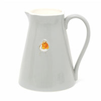 Robin Embossed Ceramic Serving Jug Flower Vase