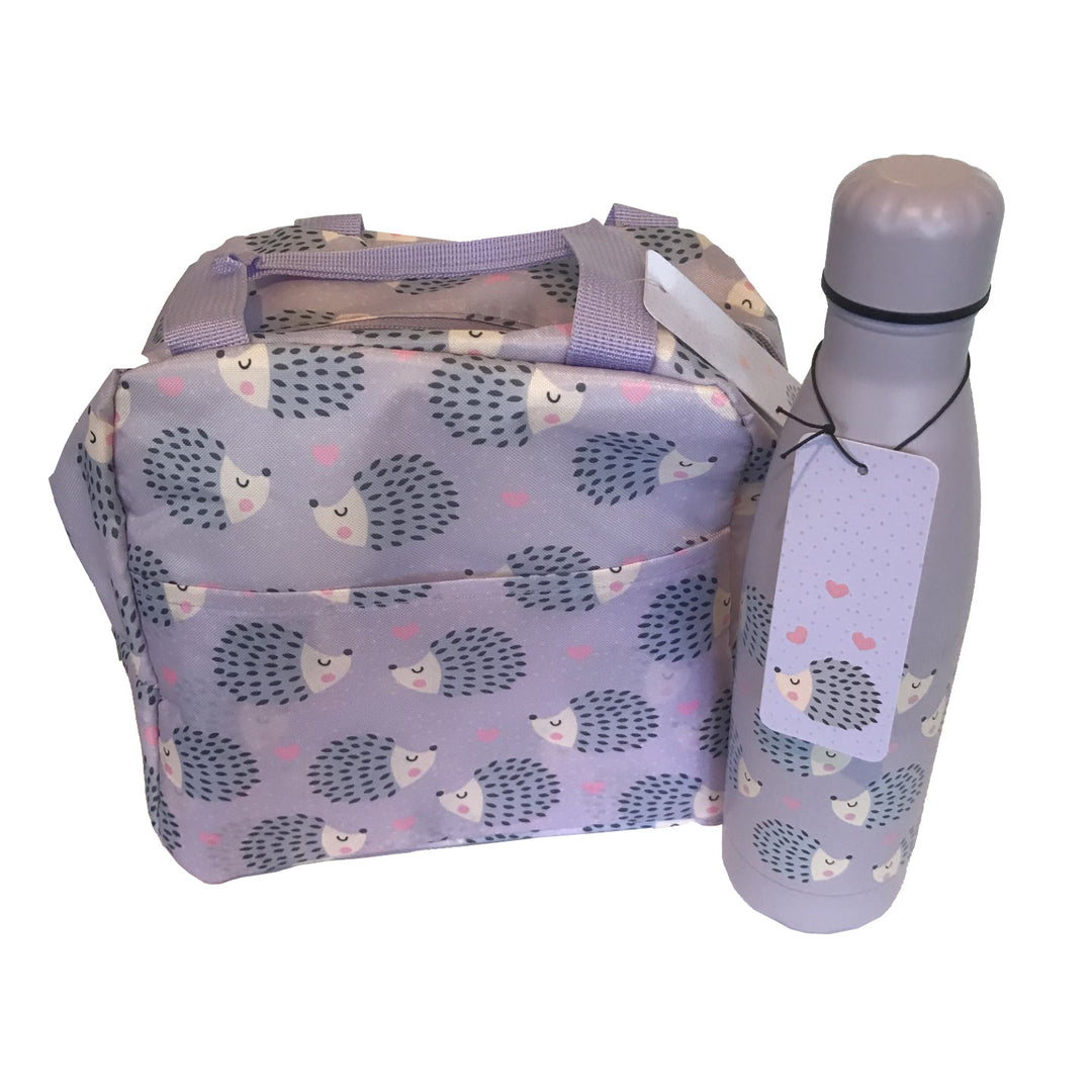 Hedge Hog lunch bag and matching stainless steel water bottle